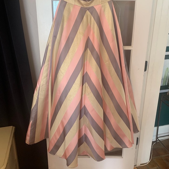 Colette CL19836 Pink Stripe Strapless Gown SZ 6 - Picture 8 of 10